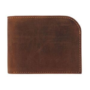 CTM Men's Vintage Hunter Leather Curved Front Pocket Wallet